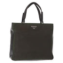 PRADA Hand Bag Nylon Khaki Silver Auth 151570-1