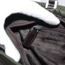 PRADA Hand Bag Nylon Khaki Silver Auth 151570-21