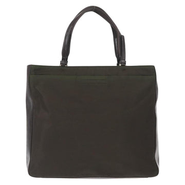PRADA Hand Bag Nylon Khaki Silver Auth 151570 - 0