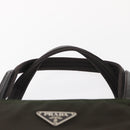 PRADA Hand Bag Nylon Khaki Silver Auth 151570-8