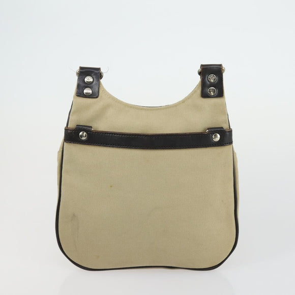 BURBERRY BALLY Draagtas Leer Canvas 2-delige set Beige Navy Auth 151571