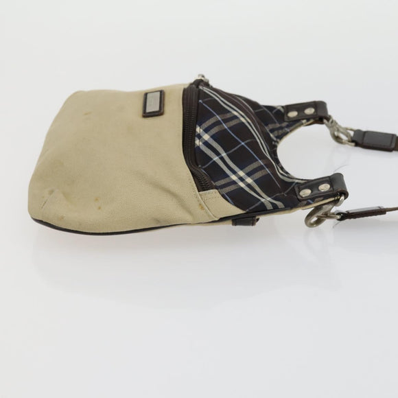 BURBERRY BALLY Draagtas Leer Canvas 2-delige set Beige Navy Auth 151571