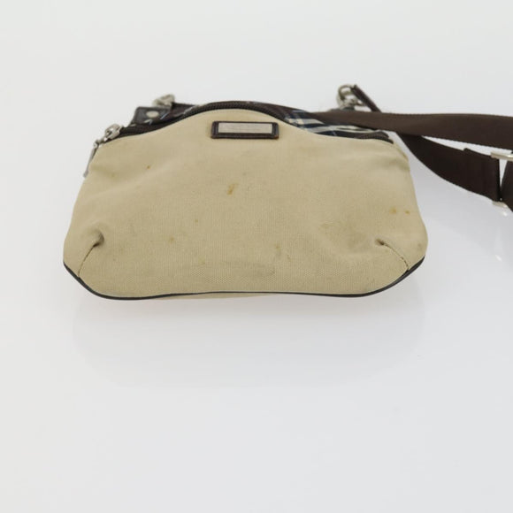BURBERRY BALLY Draagtas Leer Canvas 2-delige set Beige Navy Auth 151571