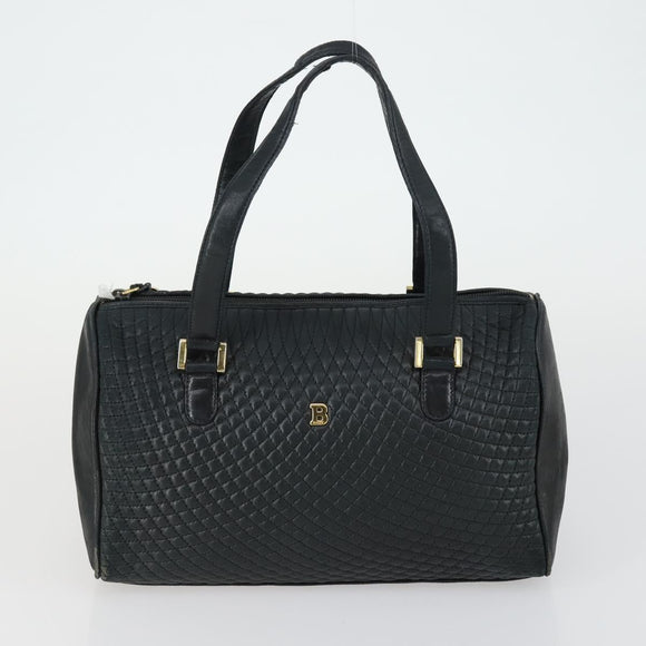 BURBERRY BALLY Tote Bag Leather Canvas 2 Set Beige Navy Auth 151571