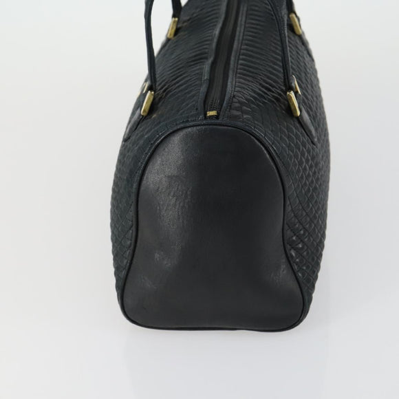 BURBERRY BALLY Draagtas Leer Canvas 2-delige set Beige Navy Auth 151571