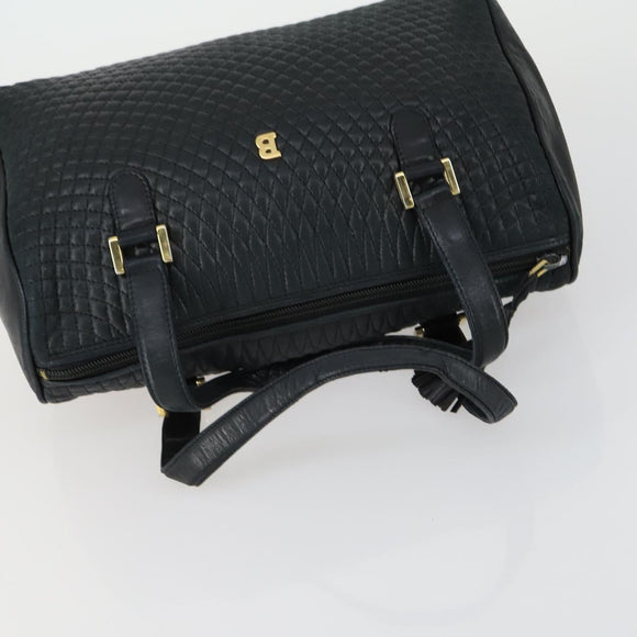 BURBERRY BALLY Tote Bag Leather Canvas 2 Set Beige Navy Auth 151571