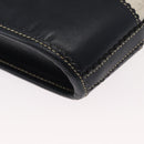 LOEWE Hand Bag Canvas White Gold Auth 151572-14