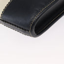 LOEWE Hand Bag Canvas White Gold Auth 151572-15