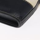 LOEWE Hand Bag Canvas White Gold Auth 151572-16