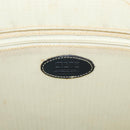 LOEWE Hand Bag Canvas White Gold Auth 151572-10