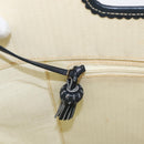 LOEWE Hand Bag Canvas White Gold Auth 151572-19