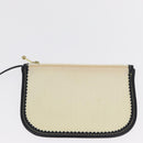 LOEWE Hand Bag Canvas White Gold Auth 151572-20