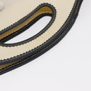 LOEWE Hand Bag Canvas White Gold Auth 151572-7