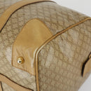 CELINE Macadam Canvas Boston Bag PVC Beige Gold Auth 151574-9