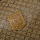 CELINE Macadam Canvas Boston Bag PVC Beige Gold Auth 151574-18