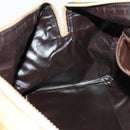 CELINE Macadam Canvas Boston Bag PVC Beige Gold Auth 151574-21