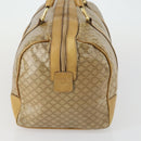 CELINE Macadam Canvas Boston Bag PVC Beige Gold Auth 151574-3