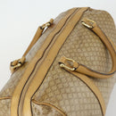 CELINE Macadam Canvas Boston Bag PVC Beige Gold Auth 151574-6