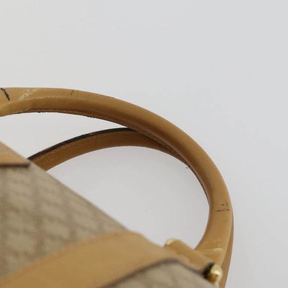 CELINE Macadam Canvas Boston Bag PVC Beige Gold Auth 151574