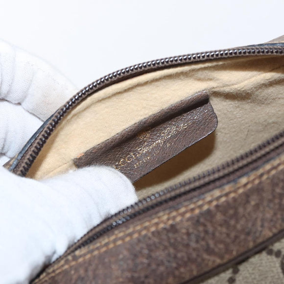 GUCCI GG Supreme Web Sherry Line Bag PVC Beige Gold 32 02 004 Auth 151575