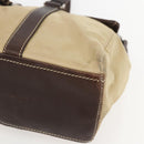 PRADA Hand Bag Nylon Beige Silver Auth 151576-10