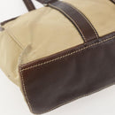 PRADA Hand Bag Nylon Beige Silver Auth 151576-11