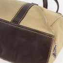 PRADA Hand Bag Nylon Beige Silver Auth 151576-12