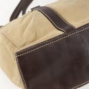 PRADA Hand Bag Nylon Beige Silver Auth 151576-13