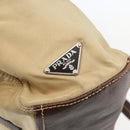 PRADA Hand Bag Nylon Beige Silver Auth 151576-14