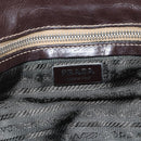 PRADA Hand Bag Nylon Beige Silver Auth 151576-15
