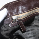 PRADA Hand Bag Nylon Beige Silver Auth 151576-16