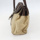 PRADA Hand Bag Nylon Beige Silver Auth 151576-5