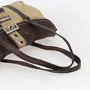 PRADA Hand Bag Nylon Beige Silver Auth 151576-7