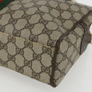 GUCCI GG Supreme Web Sherry Line Bag PVC Beige Gold 378 002 3839 Auth 151577-15