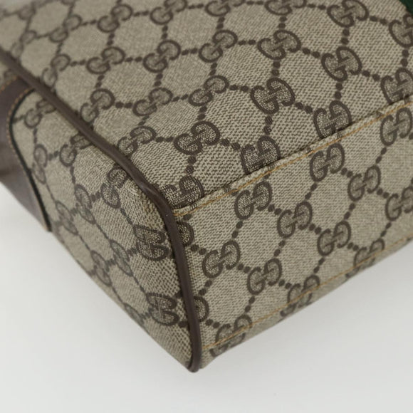 GUCCI GG Supreme Web Sherry Line Bag PVC Beige Gold 378 002 3839 Auth 151577