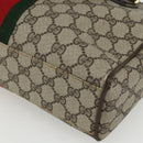 GUCCI GG Supreme Web Sherry Line Bag PVC Beige Gold 378 002 3839 Auth 151577-17