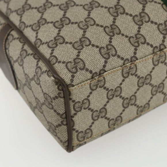 GUCCI GG Supreme Web Sherry Line Bag PVC Beige Gold 378 002 3839 Auth 151577