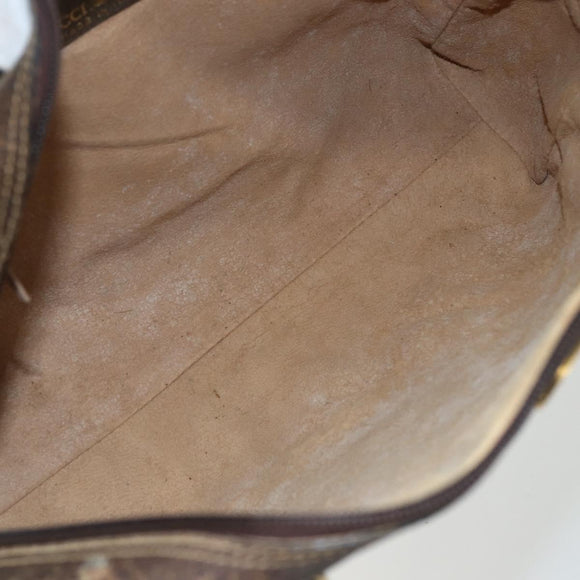 GUCCI GG Supreme Web Sherry Line Bag PVC Beige Gold 378 002 3839 Auth 151577