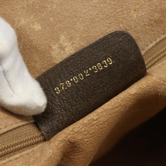 GUCCI GG Supreme Web Sherry Line Bag PVC Beige Gold 378 002 3839 Auth 151577