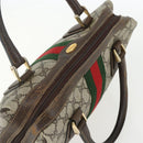 GUCCI GG Supreme Web Sherry Line Bag PVC Beige Gold 378 002 3839 Auth 151577-6