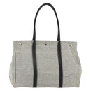 PRADA Tote Bag Canvas Gray Silver Auth 151578-1