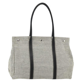 PRADA Tote Bag Canvas Gray Silver Auth 151578