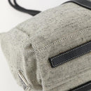 PRADA Tote Bag Canvas Gray Silver Auth 151578-14