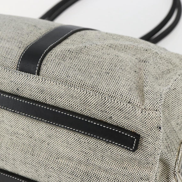 PRADA Tote Bag Canvas Gray Silver Auth 151578