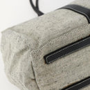 PRADA Tote Bag Canvas Gray Silver Auth 151578-16