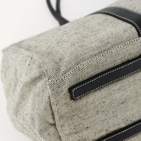 PRADA Tote Bag Canvas Gray Silver Auth 151578