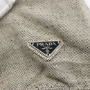 PRADA Tote Bag Canvas Gray Silver Auth 151578-17