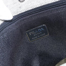 PRADA Tote Bag Canvas Gray Silver Auth 151578-18