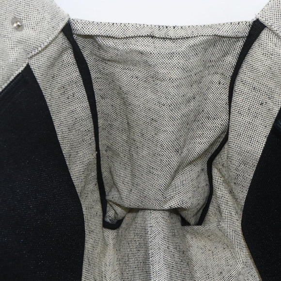 PRADA Tote Bag Canvas Gray Silver Auth 151578