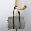PRADA Tote Bag Canvas Gray Silver Auth 151578-23
